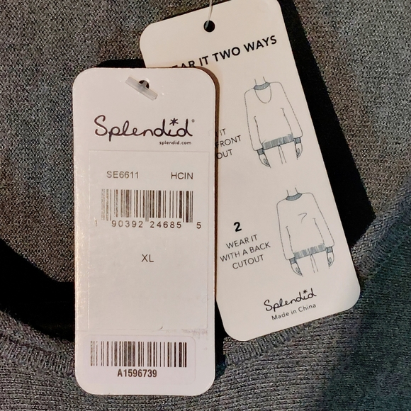 Splendid heather grey cutout choker-neck sweater, EU-XL, NWT - Picture 6 of 9